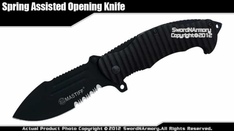 Mastiff Brand Spring Assisted Tactical Knife Pockedt Folder 7Cr17mov Steel Blade