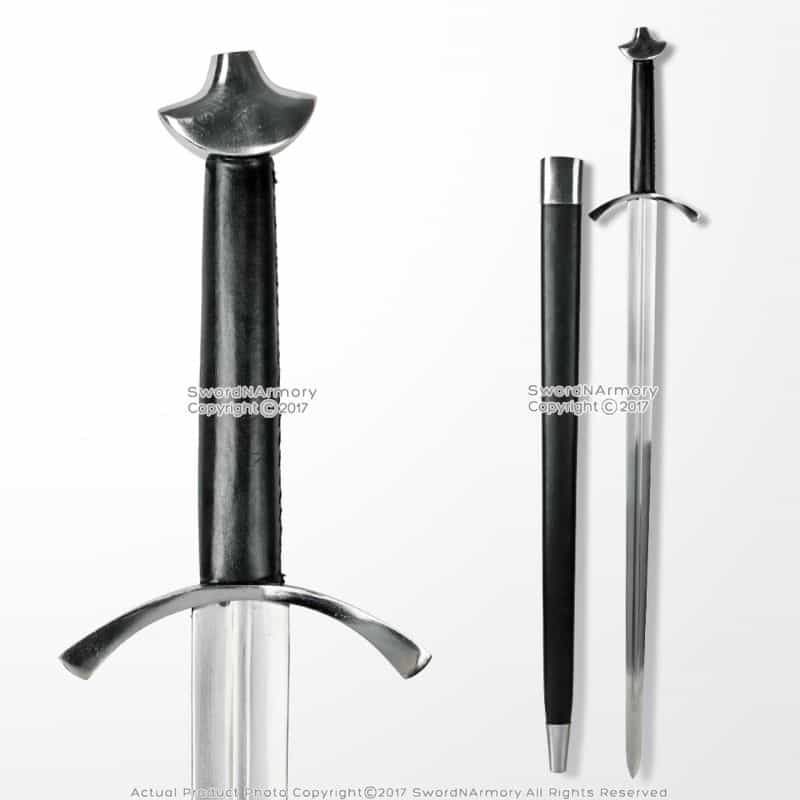 Medieval Style Warriors Viking Battle Longsword With Scabbard Spring Steel Blade