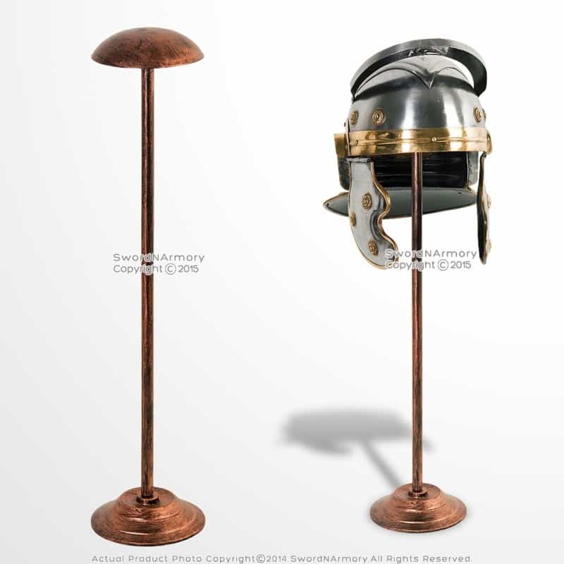 26" Tall Medieval Viking Roman Greek Ironhelmet Display Stand Copper Color