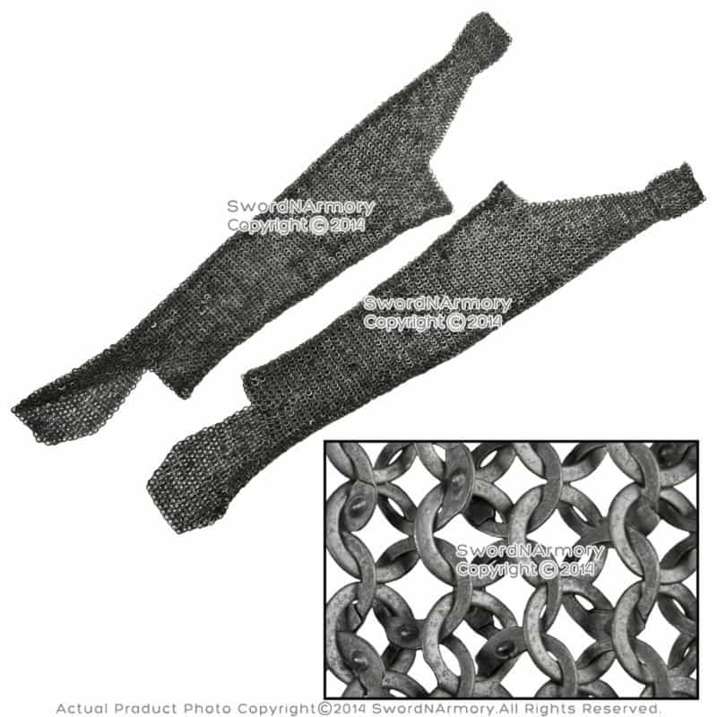 M/L Functional Medieval Chainmail Legging Pair Flat Ring Wedge Riveted Alt Sca