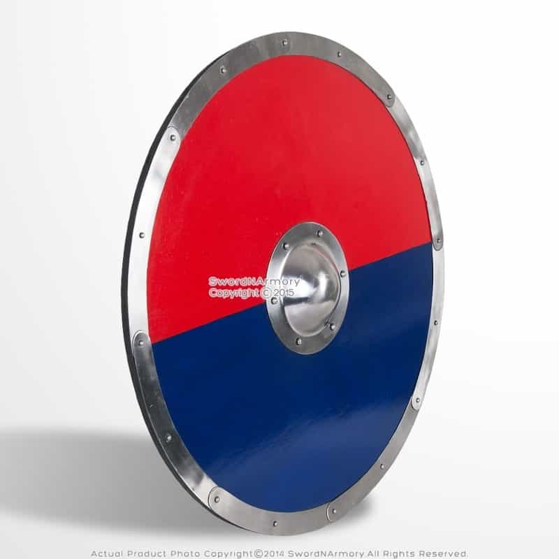 30" Functional Anglo Saxon Viking Norse Wooden Shield With Steel Boss Larp Sca