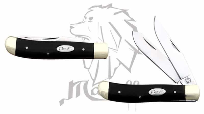 Mastiff Bull Horn Handle Double Blade Stainless Steel Pocket Knife