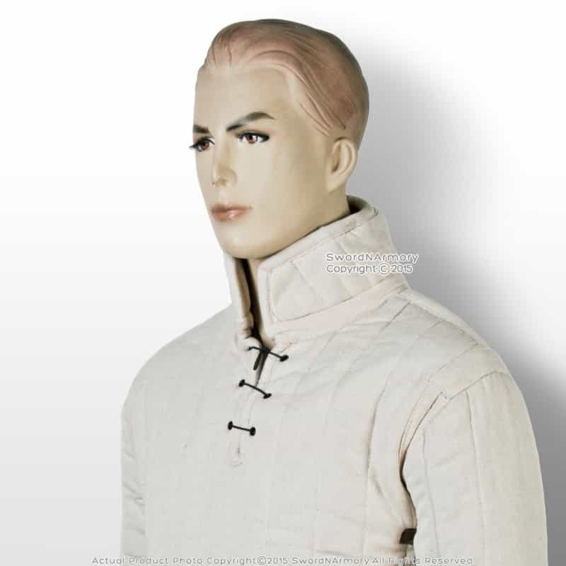 Ecru S Medieval Gambeson Cloth Type 3 Padded Armour Larp Sca Wma Arming Jacket