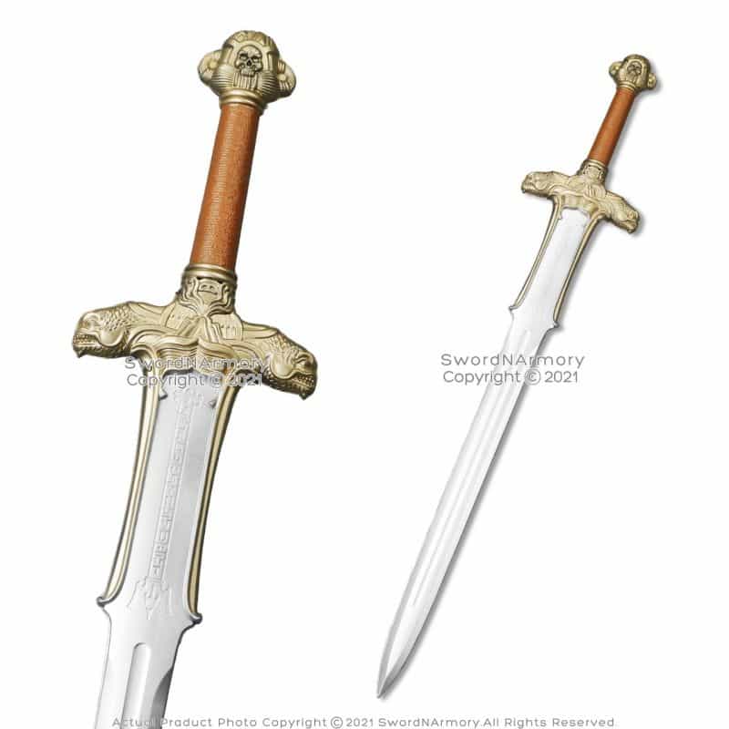 Foam Golden Fantasy Skull Dragon Sword Arming Short Broad Cosplay Larp