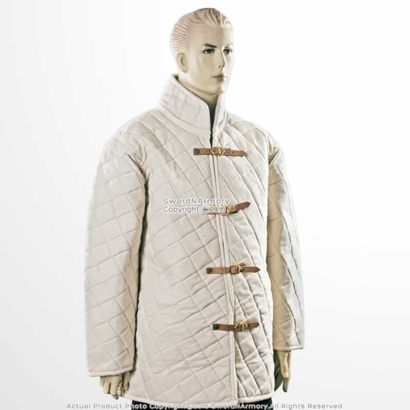 Medium Medieval Ecru Gambeson Type Ii Jacket Padded Armor Coat Reenactment Sca