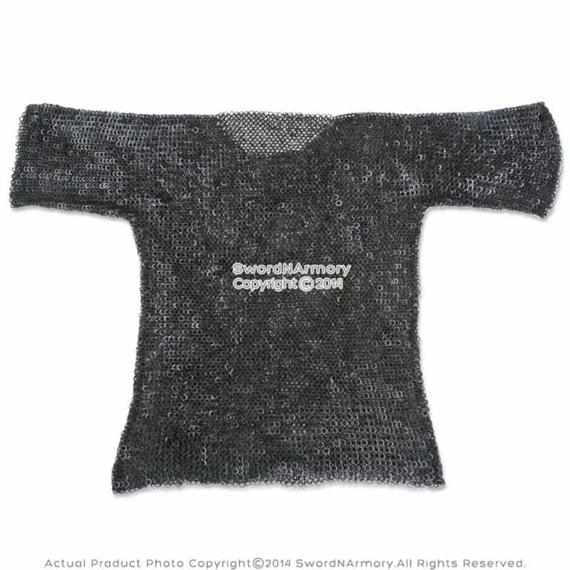Large Functional Medieval Chainmail Shirt Haubergeon Flat Ring Wedge Riveted Sca