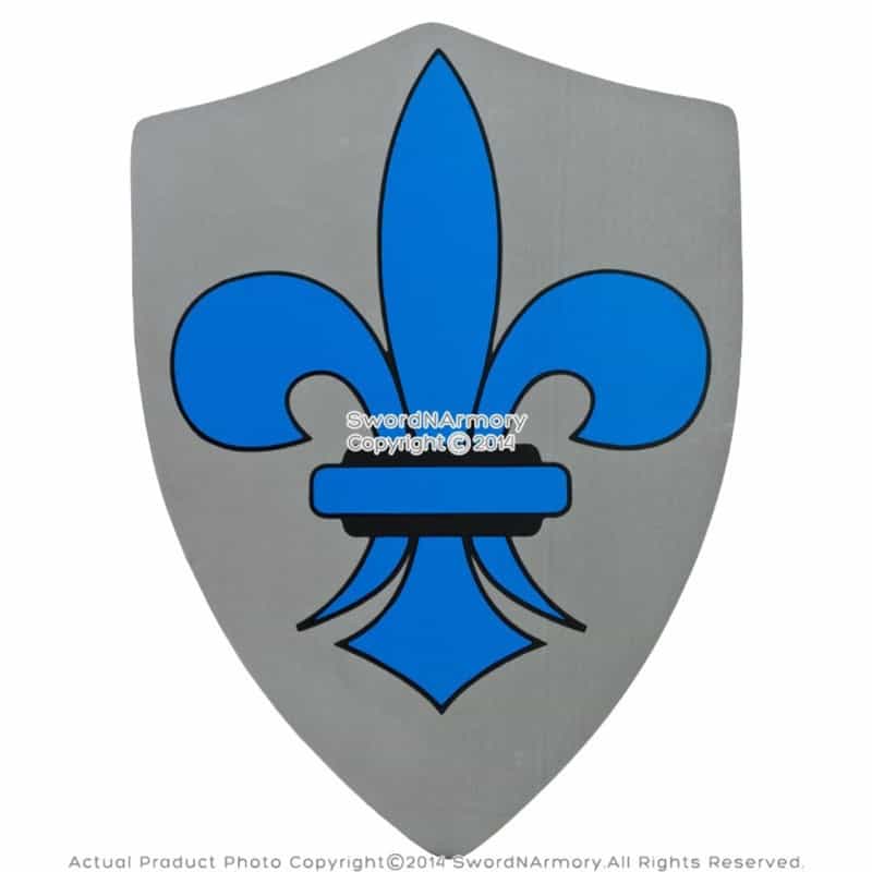 Medieval Crusader Knight Foam Shield With Fleur De Lis Coat Of Arms Larp Costume