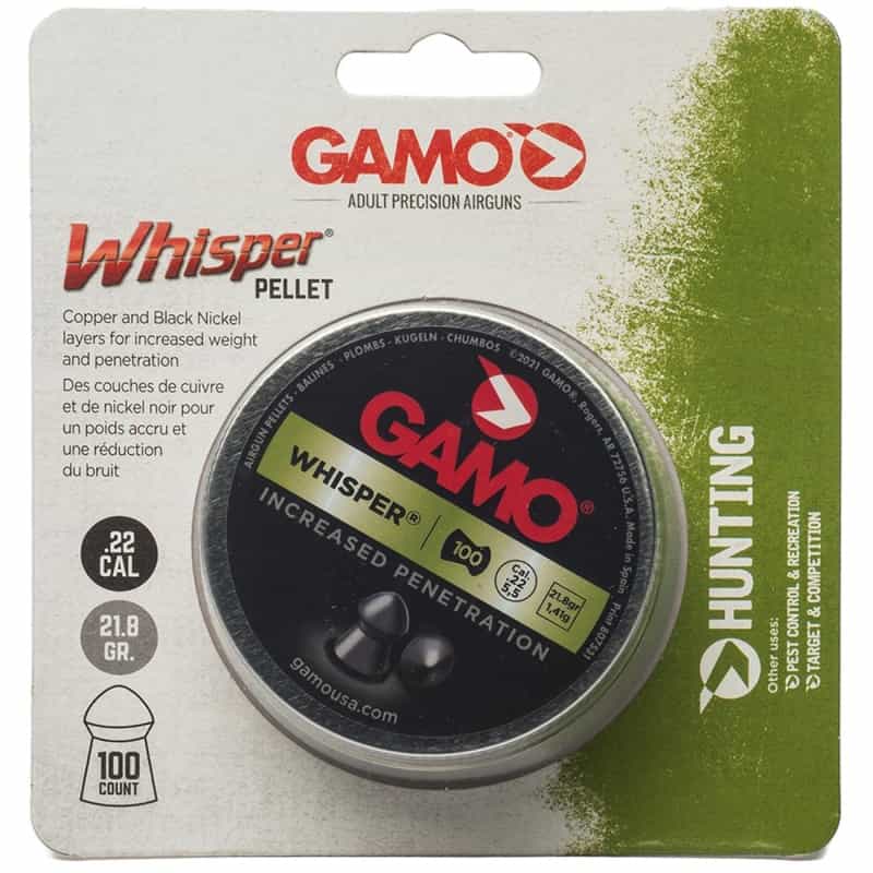 Gamo .22Cal “Whisper Pellet” Pellets – 21.8 Grain (100 Count)