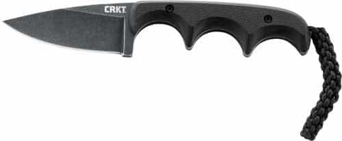 Crkt Minimalist Black Drop Point Neck Knife 2.16\" W\/Shth