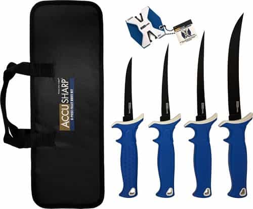 Accusharp 6-Piece Fillet Knife Kit W\/Sharpener & Zip Case