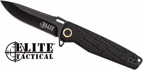 Mc Elite Tactical Readiness 3.5\" Drop Point Fldr Blk\/Blk