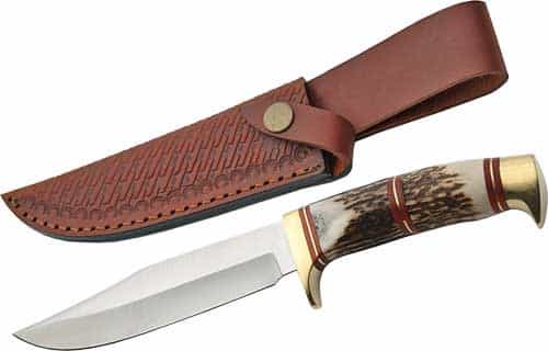 Szco Steel Stag 5.75\" Steel Wolf Stag Hunter W\/Sheath