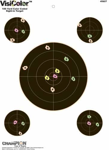 Champion Visicolor Target Bullseye W\/4 Xtra Bulls 10-Pk