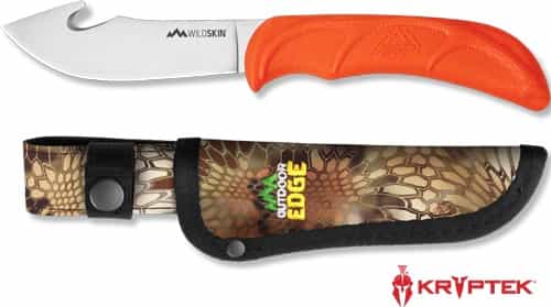 Outdoor Edge Wild Skin 4.0\" Guthook Knife W\/ Mo Sheath