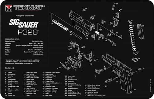 Tekmat Armorers Bench Mat 11\"X17\" Sigarms P320 Black