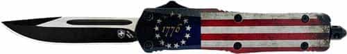Templar Knife Large Otf Betsy Ross Flag 3.5\" Black Drop Pnt