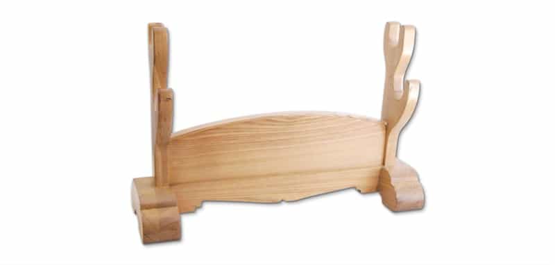 Double Japanese Sword Stand (Natural Wood) By Paul Chen / Hanwei