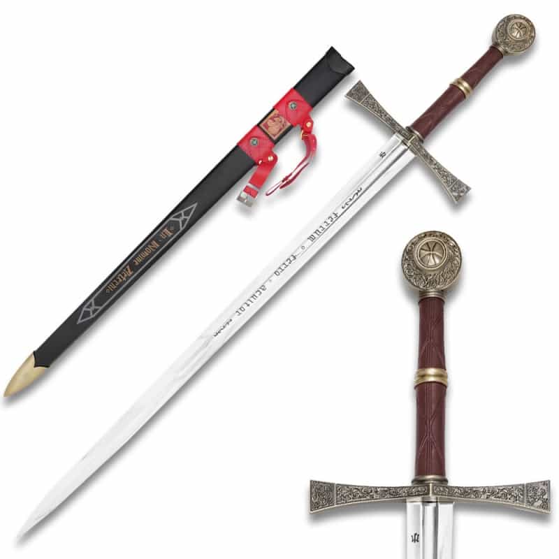 46.5" Longsword Of The Four Evangelists With Etched Stainless Steel Blade