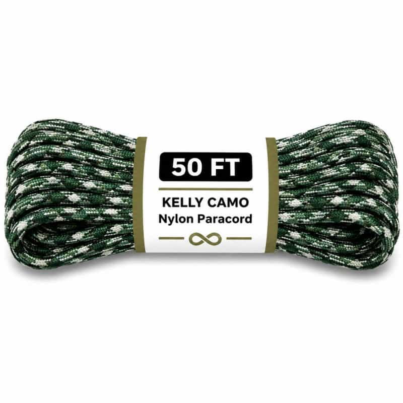 The Bone Edge - Kelly Camo 50 Ft Premium 550 Paracord