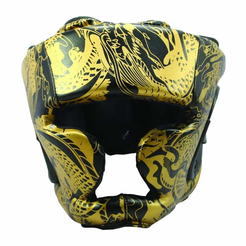 Last Punch 3D Printed Black & Gold Heavy Duty Cheek Protection Training Boxing Headgear