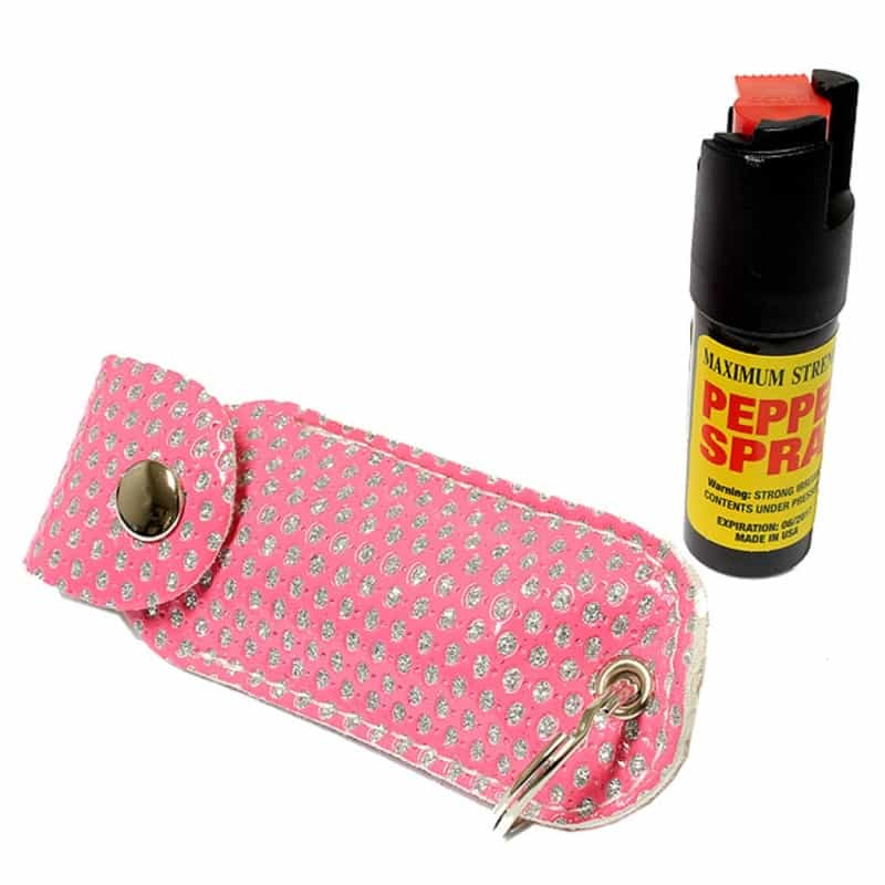 1/2 Oz Pepper Spray With Pink Case Key Chain"