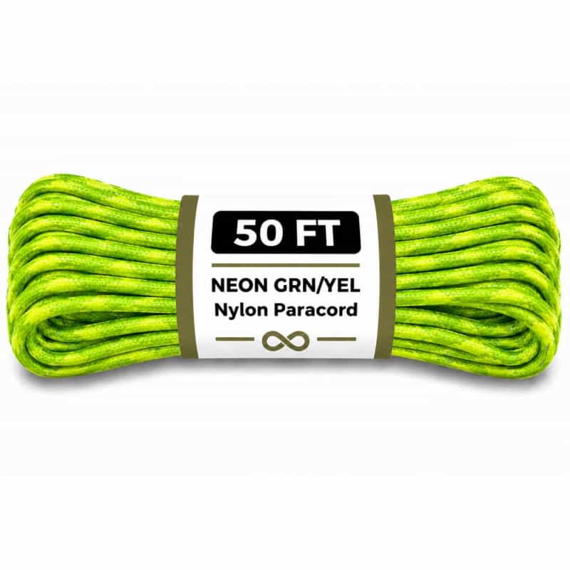 The Bone Edge - Neon Grn/Yel 50 Ft Premium 550 Paracord