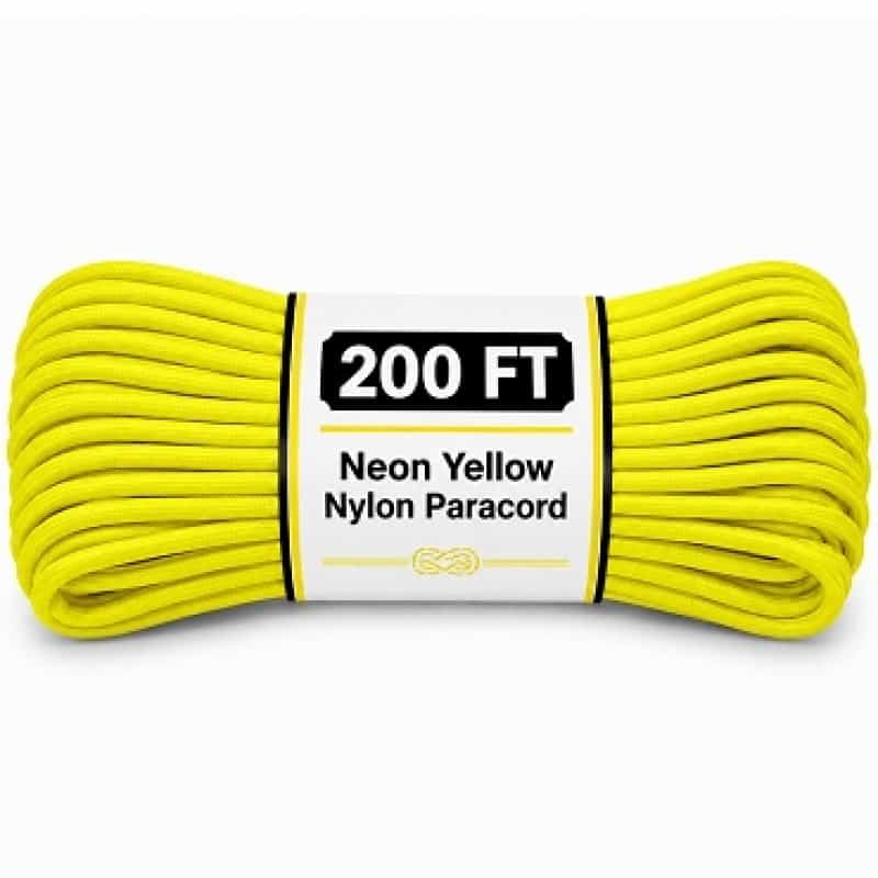 The Bone Edge - Neon Yellow 200 Ft Premium 550 Paracord