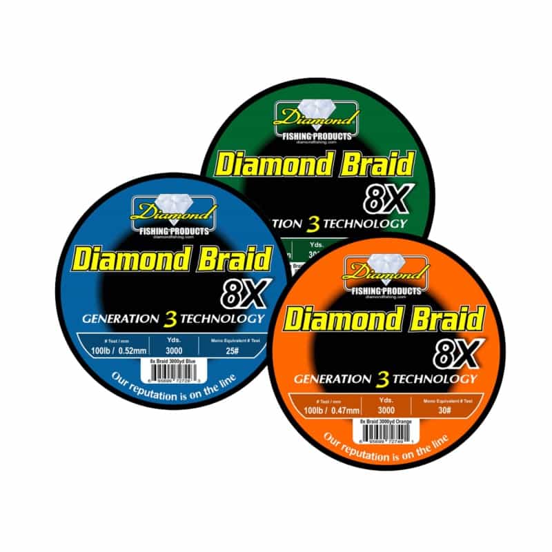 Diamond Gen 3 - 8X Solid Core Braid - 300 Yards / 40Lb / Dark Green