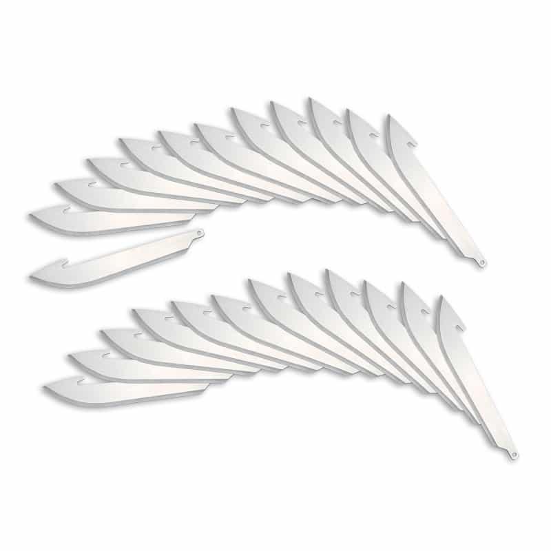 Outdoor Edge, Edge Drop-Point Blades, Plain Edge, 3.5" Blades, 420J2 Stainless Steel, 24 Pack