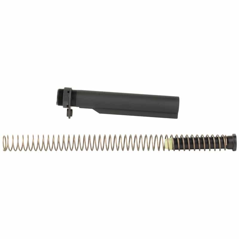 Bravo Company, Mk2 Recoil Mitigation System, Mod 1, 8 Position Buffer Tube Complete Assembly, Matte Finish, Black, Includes T0 Buffer, M16a4 Rifle Action Spring, Mk2 Receiver Extension, Qd End Plate, Castle Nut, Fits Ar Rifles