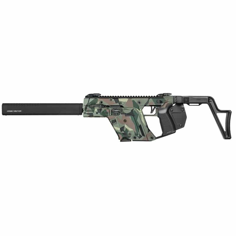 Kriss Usa, Inc, Vector Crb Gen Iii, Semi-Automatic Rifle, 10Mm, 16" Threaded Barrel, 9/16X24 Thread Pitch, Cerakote Finish, Ironwood Delta Camo, Ca Blade Pistol Grip, Fixed Stock, Low-Profile Flip-Up Sights, Ambidextrous Safety, 10 Rounds, 1 Magazine, California Compliant
