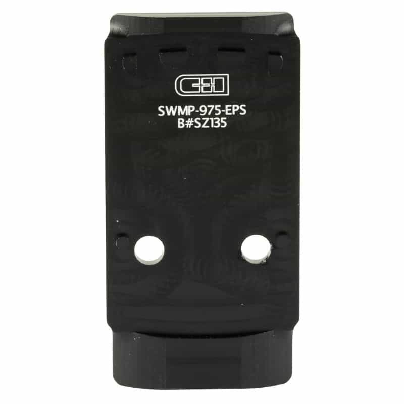 C&H Precision, V4, Optic Mounting Plate, For Smith & Wesson M2.0 C.O.R.E. To Holosun Eps/Eps Carry, Anodized Finish, Black