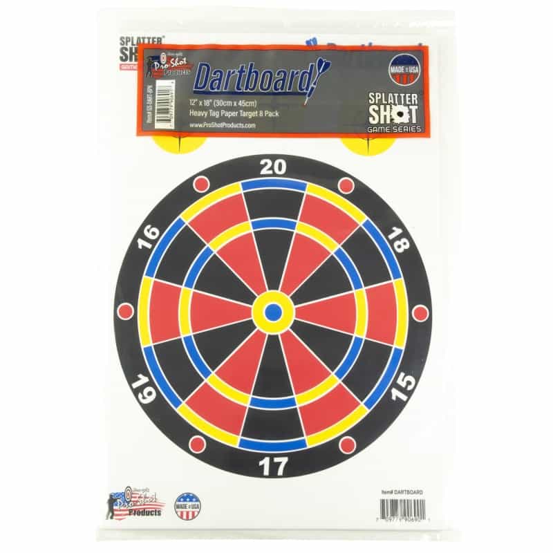 Pro-Shot Products, Splatter Shot, Game Series, Dart Board, 12"X18", 8 Pack, Multi Color