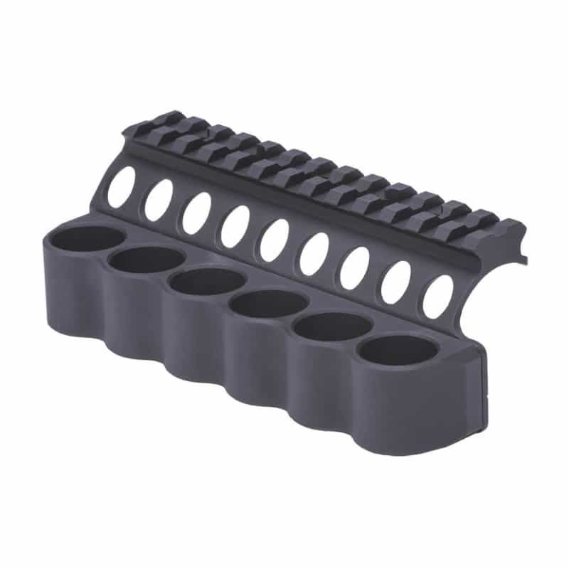Mesa Tactical, 6-Shell Side Saddle, 12 Gauge, Fits Benelli M4, On-Gun Shotshell Carriers, Black Finish