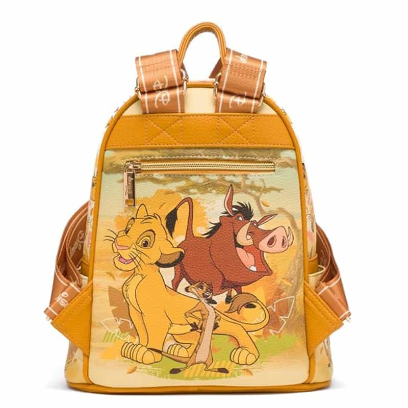 Disney 11" The Lion King Vegan Fashion Leather Mini Backpack With Adjustable Shoulder Straps