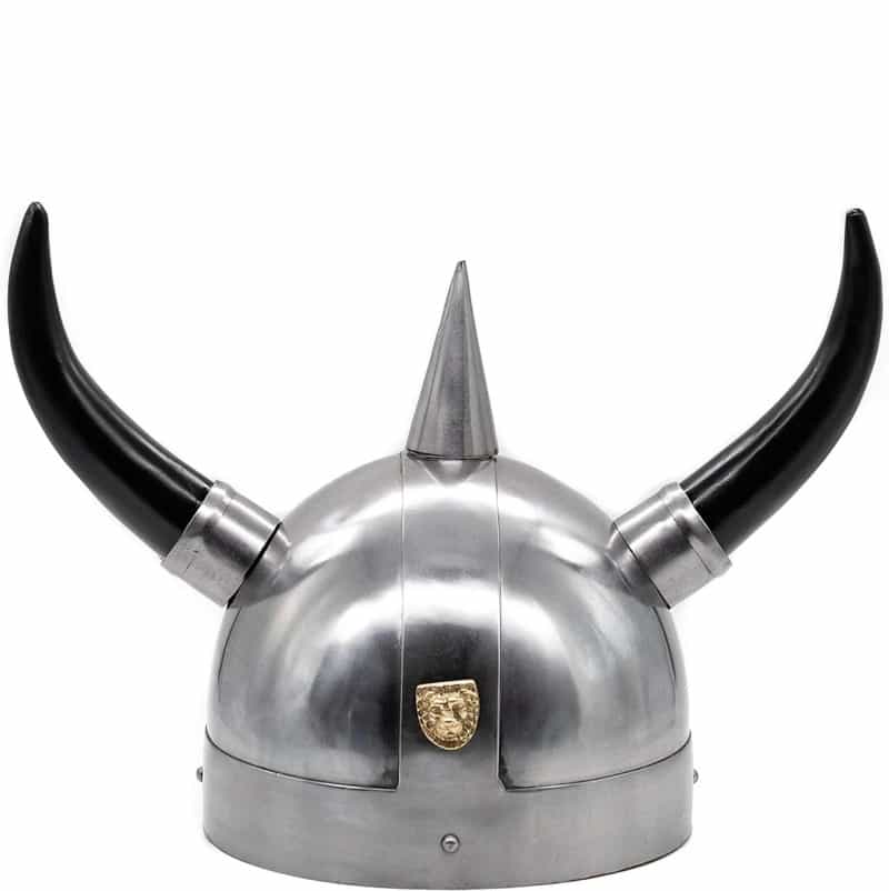 Mythrojan Viking Warrior Steel Helmet With Horns Norse Medieval Costume Stage Prop Larp