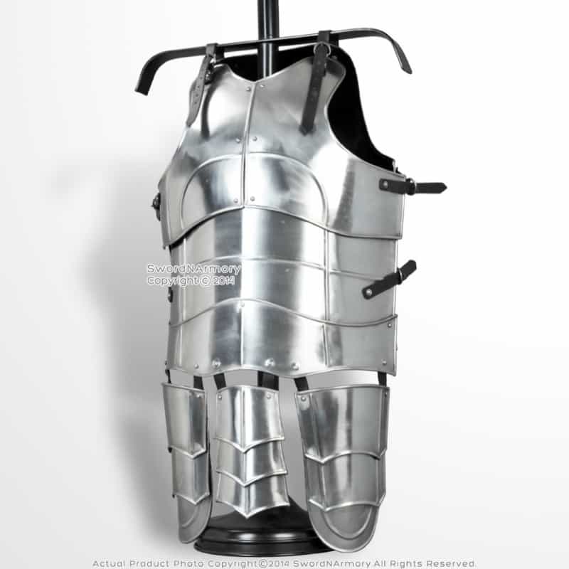 Medium Size Medieval 18G Steel Deluxe Plate Armor Cuirass Type G Tassets Sca Lar