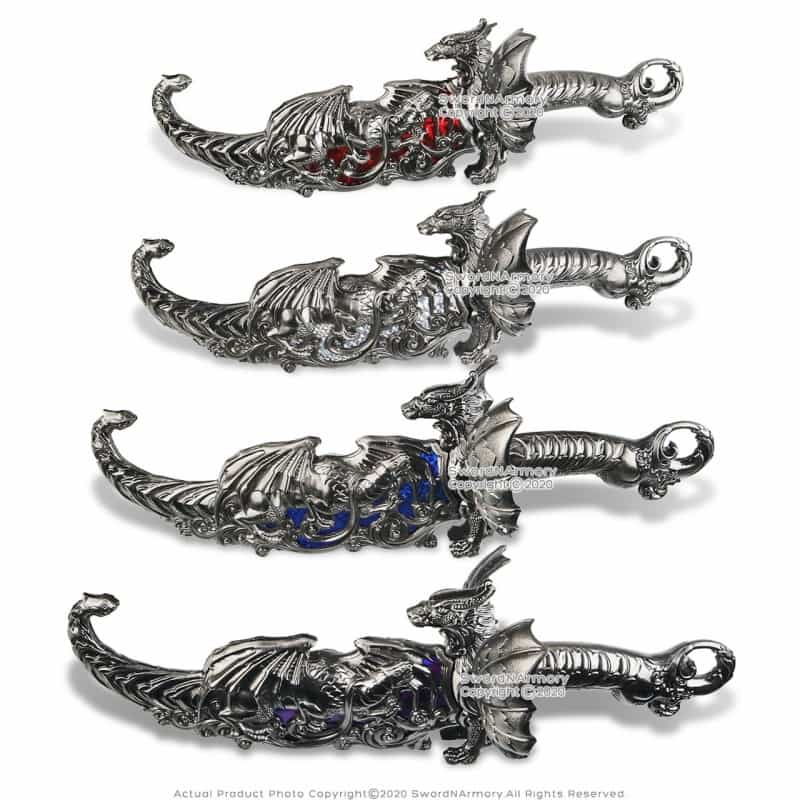 16" Fantasy Dagger Dragons Blade Long Fighting Ceremonial Decorative Display