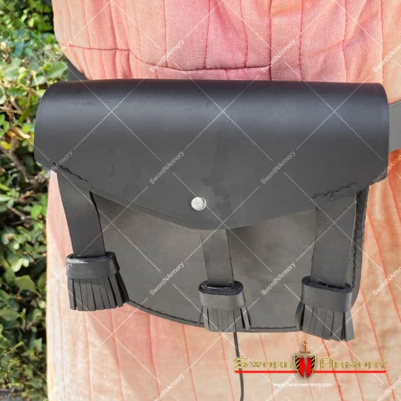 9" X 7.75" Medieval Paladin Genuine Leather Belt Pouch For Reenactment Sca Larp