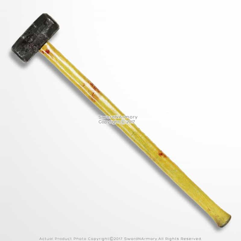 24" Foam Chrome Sledge Hammer Bloody Larp Costume Walking Zombies Movie Cosplay
