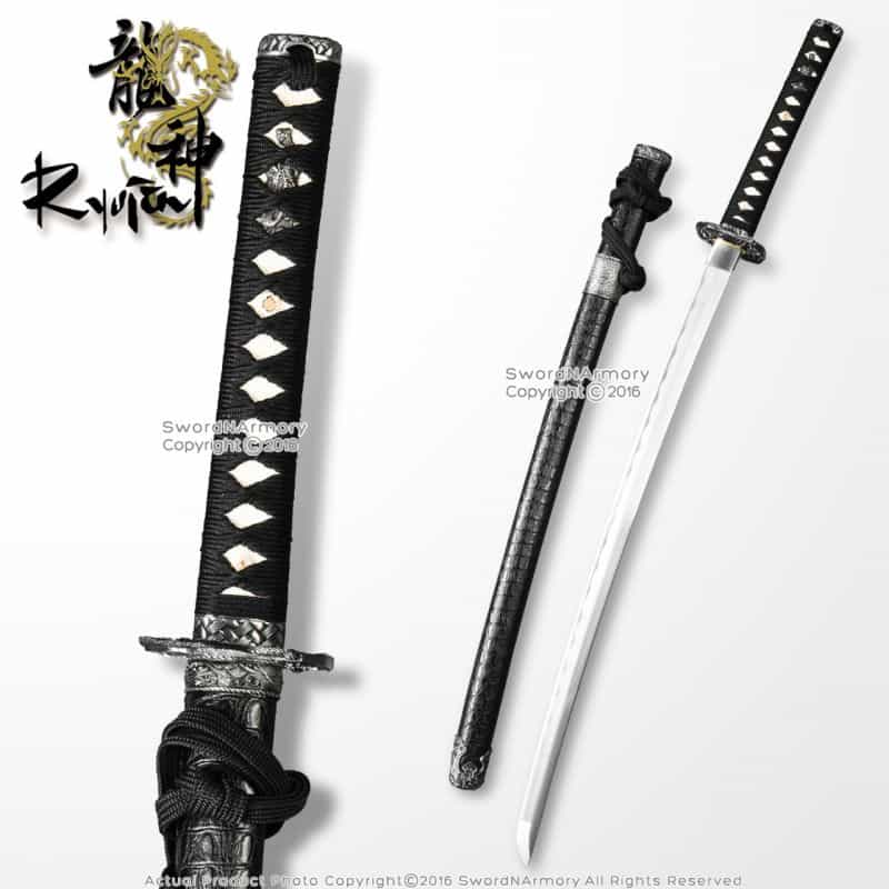 Handmade 39" Dragon Fighter Katana Samurai Sword Sharp Blade With Faux Leather Wrapped Saya