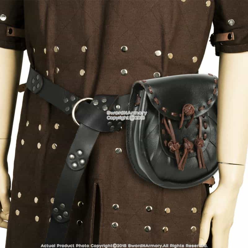 Medieval Genuine Leather W/ Steel Hoop Buckle Renaissance Sca Larp/Scottish Sporran Genuine Leather Kilt Pouch Purse