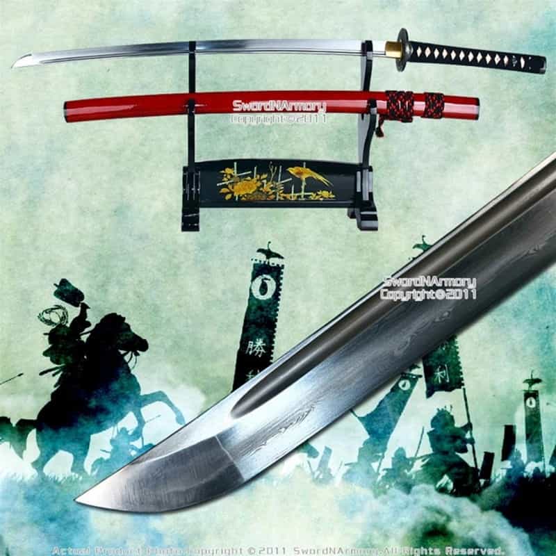Musashi Handmade Folded Steel Damascus Katana Samurai Sword Differential Harden