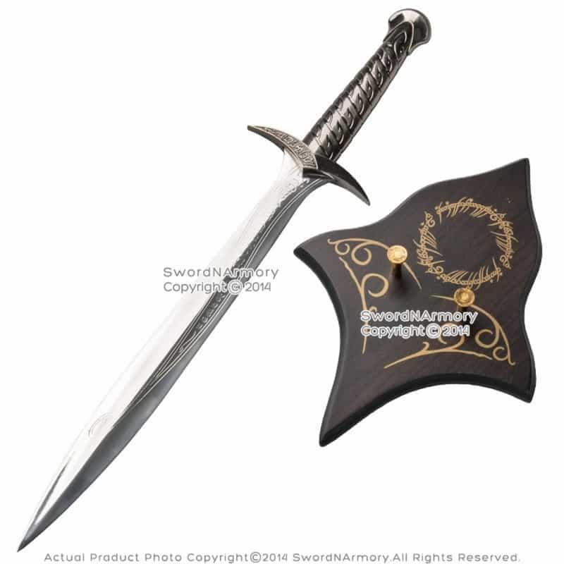 26" Sting Look Fantasy Sword Dagger With Wooden Display Plaque Movie Replica