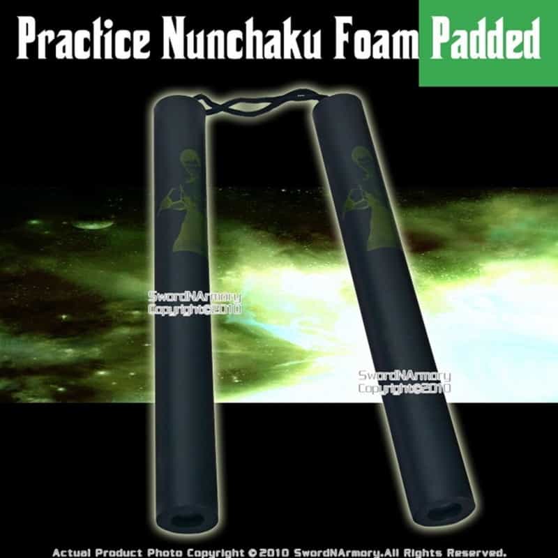 28" Black Foam Padded Nunchaku With Nylon Rope