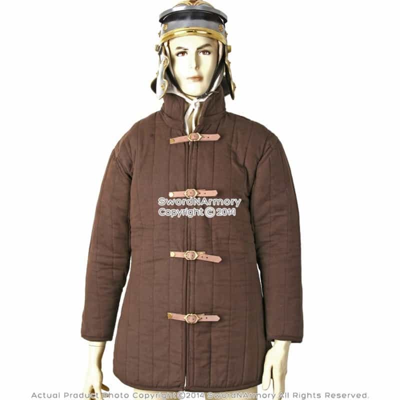 Xl Size Brown Gambeson Type Iv Medieval Padded Armour Combat Coat Sca Wma Jacket