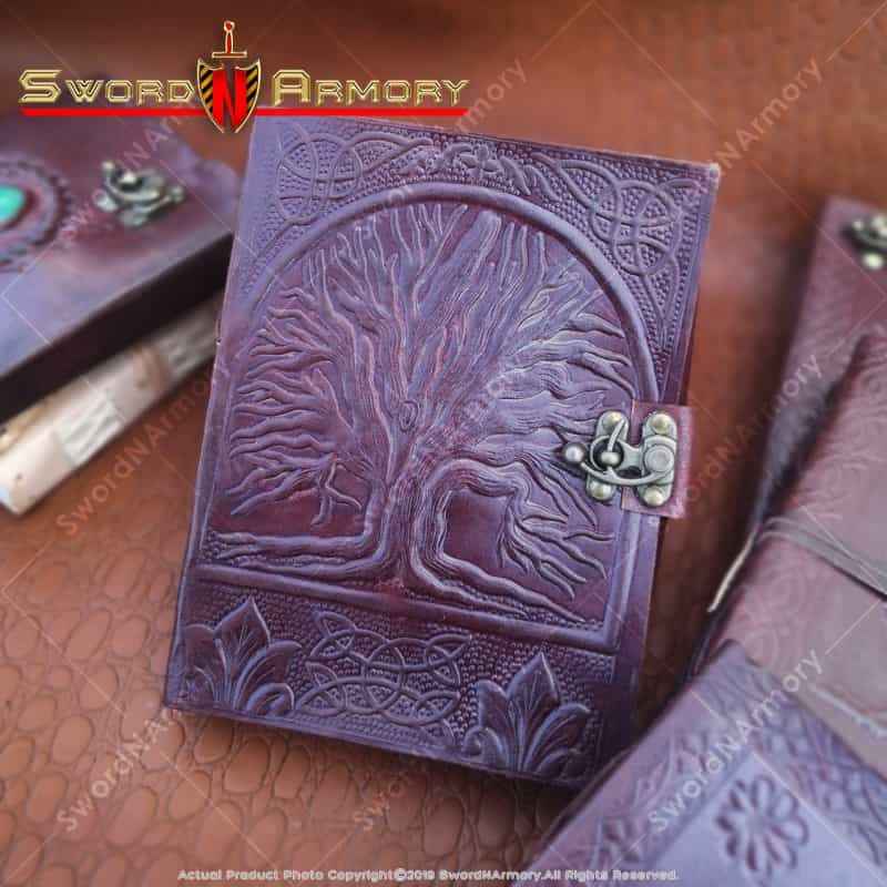 Medieval Renaissance Leather Journal Notebook Diary Tree Of Life Embossed Cover