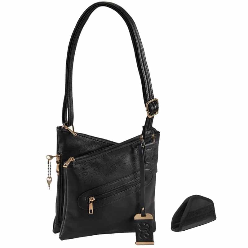 Bulldog Cross Body Style Purse With Holster – Black