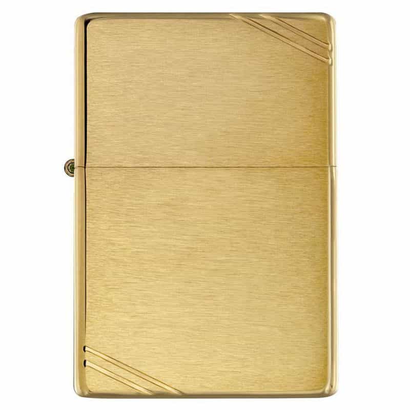 Zippo Windproof Lighter Vintage Brushed Brass With Slashes