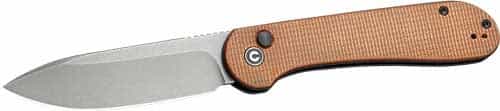 Civivi Knife Elementum 3.47\" Brown Micarta\/Gray Stonewashed